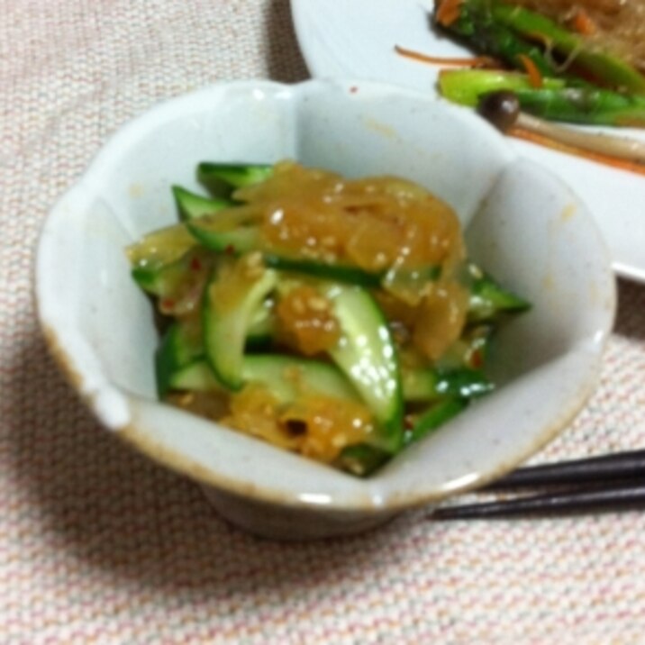 きゅうりと中華クラゲのサラダ